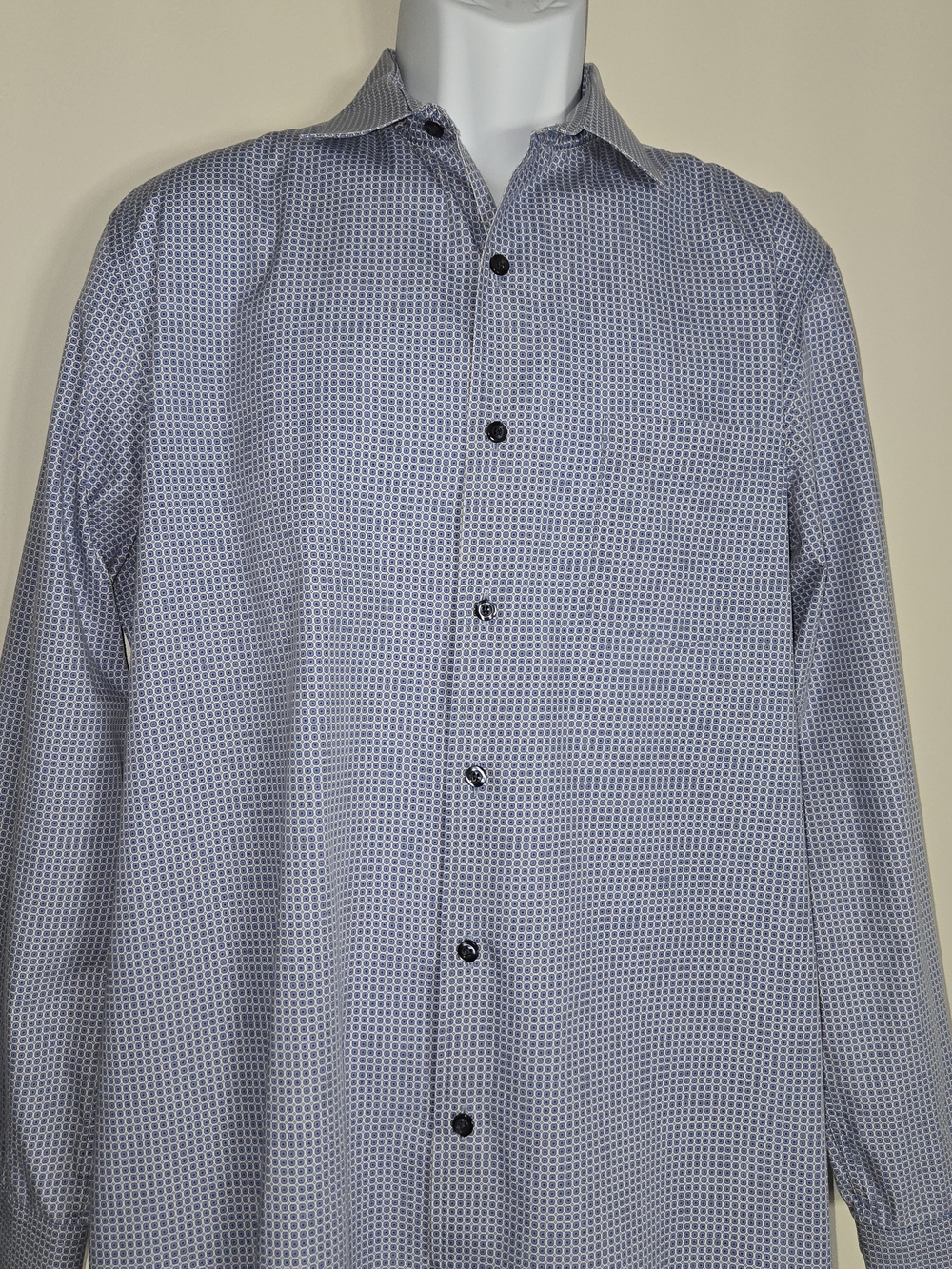Tasso Elba Light Blue Micro-Pattern Dress Shirt